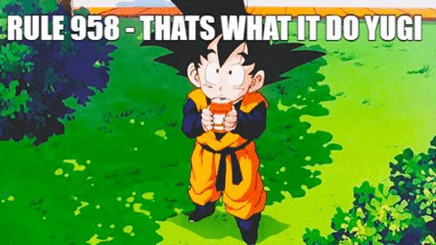A Picture Of A Cartoon Character With The Words Rule 958 That 'S What It Do Yug . GIF