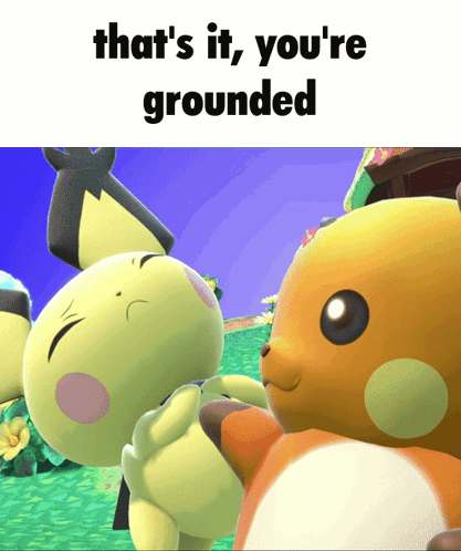 A Picture Of A Cartoon Character With The Words That 'S It You 'Re Grounded GIF