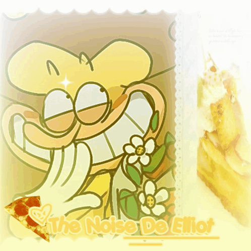 A Picture Of A Cartoon Character With The Words The Noise Do Elliot On It GIF