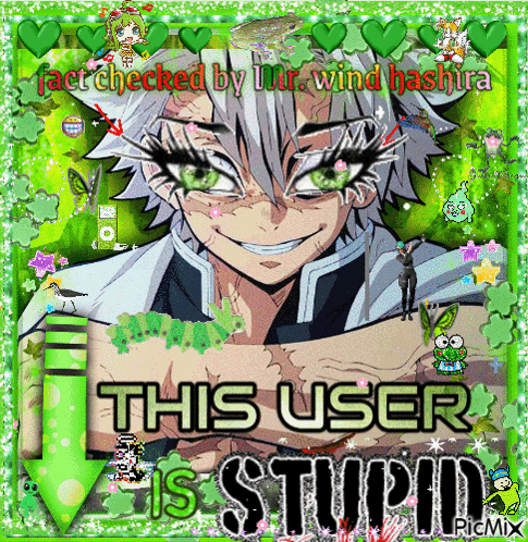 A Picture Of A Cartoon Character With The Words " This User Is Stupid " On It GIF