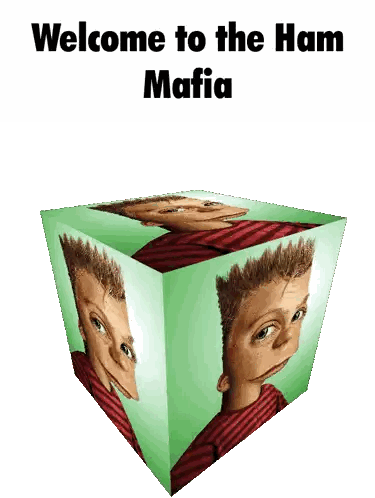 a picture of a cartoon character with the words welcome to the ham mafia below it