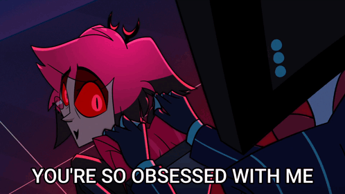 A Picture Of A Cartoon Character With The Words You 'Re So Obsessed With Me GIF