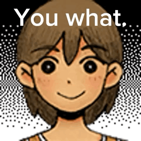 A Picture Of A Cartoon Character With The Words You What Written On It GIF