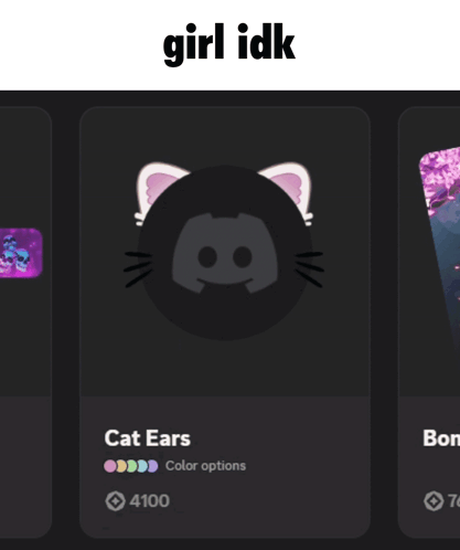 A Picture Of A Cat Eared Person With The Words Girl Idk Below It GIF