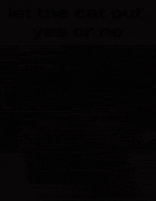 a picture of a cat in a glass of water with the words let the cat out yes or no below it