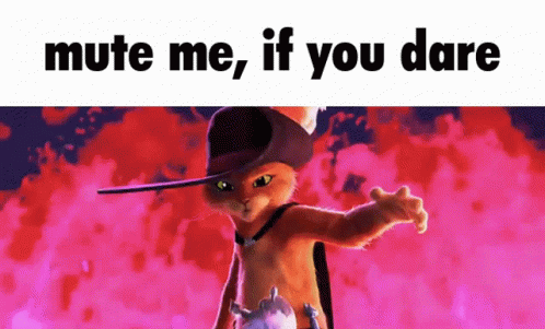 a picture of a cat wearing a cowboy hat with the words mute me if you dare