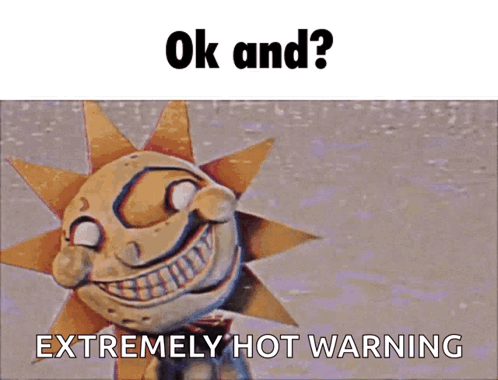 A Picture Of A Cat With A Crown On Its Head And The Words Ok And Extremely Hot Warning GIF