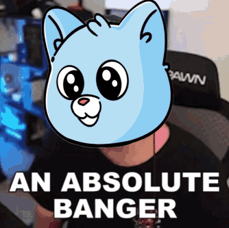 A Picture Of A Cat With The Words An Absolute Banger Below It GIF