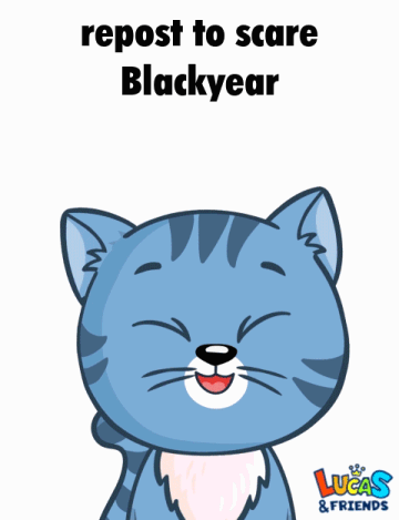 A Picture Of A Cat With The Words Repost To Scare Blackyear Ha Ha Ha On It GIF