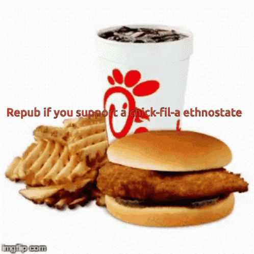 A Picture Of A Chick-Fil-A Sandwich And French Fries GIF