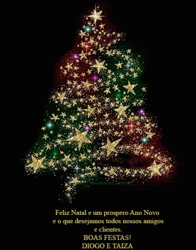 A Picture Of A Christmas Tree With The Words Feliz Natal E Um Prospero Ano Novo On It GIF