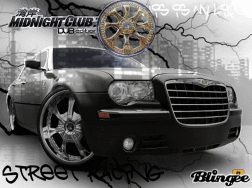A Picture Of A Chrysler Car With The Words Street Racing On The Bottom GIF