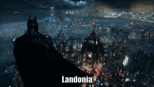 A Picture Of A City With The Name Landonia On The Bottom GIF