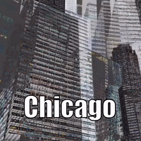 A Picture Of A City With The Words Chicago Written On It . GIF