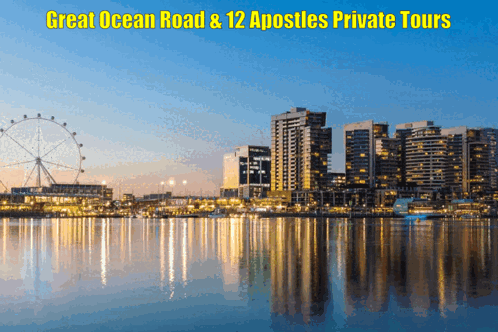 A Picture Of A City With The Words Great Ocean Road & 12 Apostles Private Tours GIF