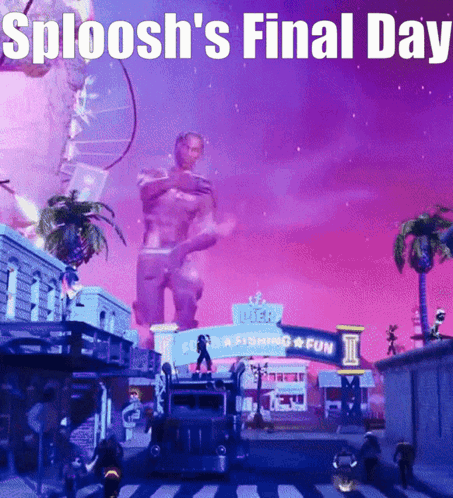 A Picture Of A City With The Words Sploosh 'S Final Day On It GIF