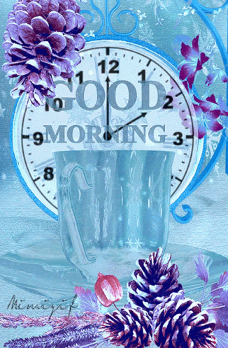 A Picture Of A Clock That Says Good Morning GIF