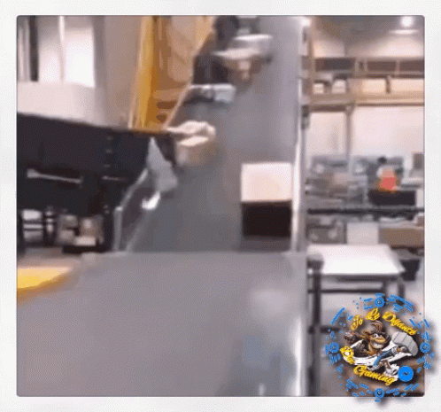 A Picture Of A Conveyor Belt With The Words Happy Birthday On The Bottom GIF