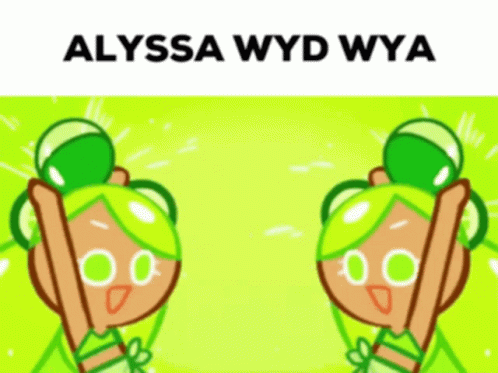 A Picture Of A Cookie Run Character With The Name Alyssa Wyd Wya GIF