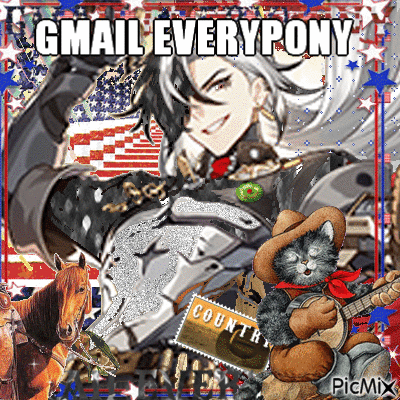 A Picture Of A Cowboy And A Cat With The Words Gmail Everypony On It GIF