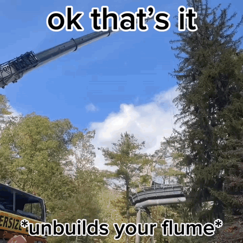 A Picture Of A Crane With The Caption Ok That 'S It GIF