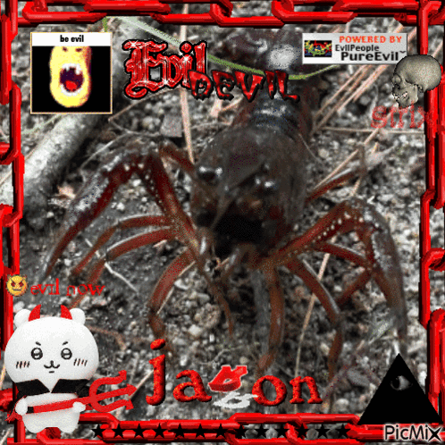 A Picture Of A Crayfish With The Name Jason Written On It GIF