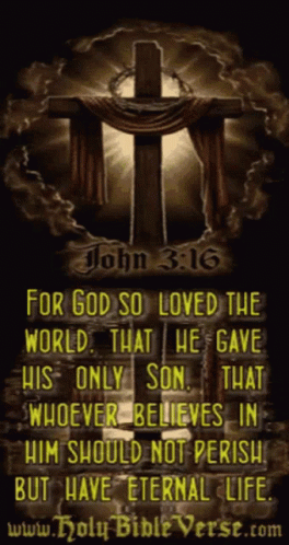 A Picture Of A Cross With A Bible Verse On It GIF
