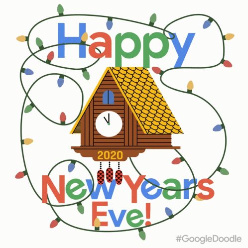 A Picture Of A Cuckoo Clock With The Words Happy New Years Eve GIF