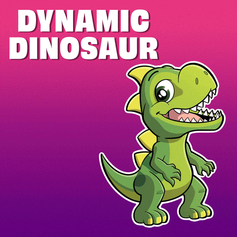 A Picture Of A Dinosaur With The Words Dynamic Dinosaur Below It GIF