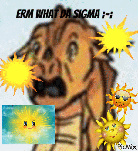 A Picture Of A Dinosaur With The Words " Erm What Da Sigma " Above It GIF