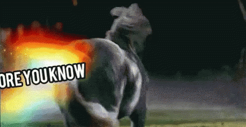 A Picture Of A Dinosaur With The Words " More You Know " Written Below It GIF