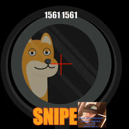 A Picture Of A Dog In A Sniper Scope With The Name Snipe GIF