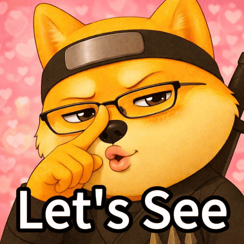 A Picture Of A Dog Wearing Glasses And A Headband With The Words Let 'S See Below It GIF