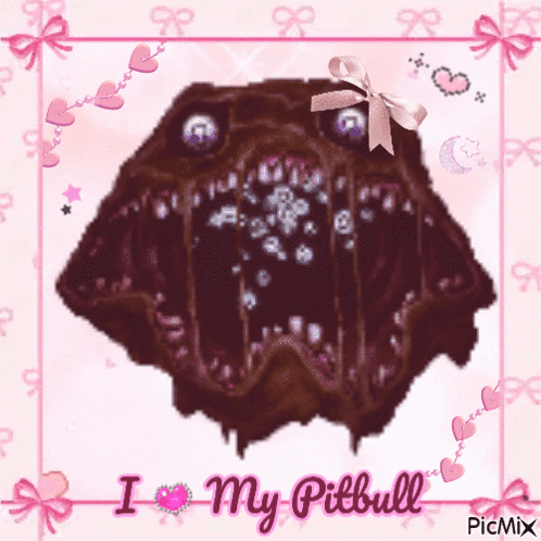 A Picture Of A Dog With The Words I Love My Pitbull GIF
