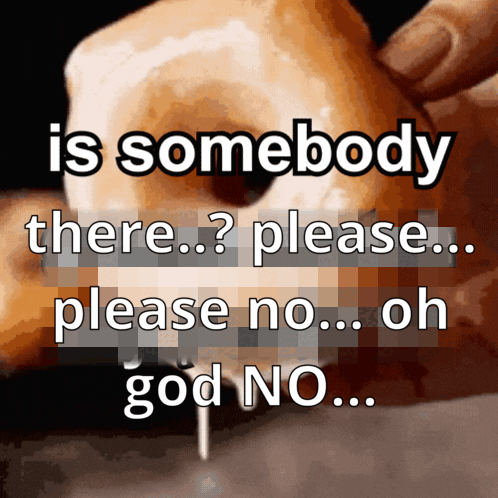 A Picture Of A Dog With The Words Is Somebody There Please No Oh God No GIF