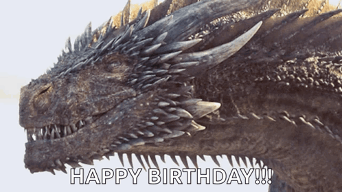 A Picture Of A Dragon With The Words " Happy Birthday " Below It GIF