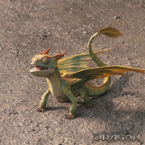 A Picture Of A Dragon With The Words How To Train Your Dragon Below It GIF