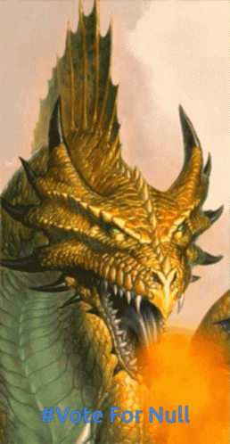 A Picture Of A Dragon With The Words #Vote For Null On It GIF