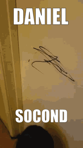 A Picture Of A Drawing On A Wall With The Name Daniel Written On It GIF