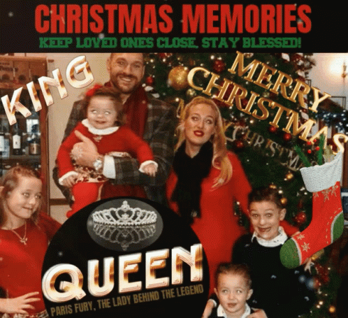 A Picture Of A Family With The Words King And Queen On It GIF
