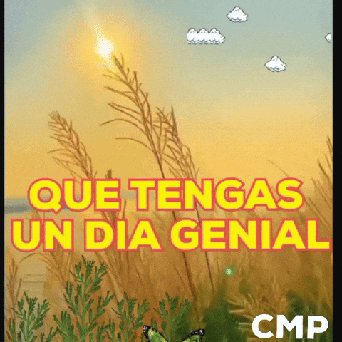 A Picture Of A Field With The Words Que Tengas Un Dia Genial Written On It GIF