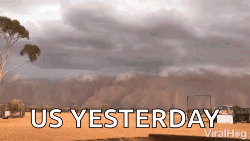 A Picture Of A Field With The Words " Us Yesterday " GIF
