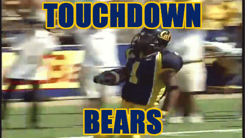 A Picture Of A Football Player With The Words Touchdown Bears Below Him GIF