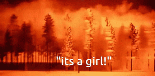 A Picture Of A Forest With The Words " It 'S A Girl " On The Bottom GIF