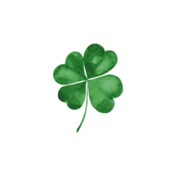A Picture Of A Four Leaf Clover With The Words Good Luck From Heartless GIF