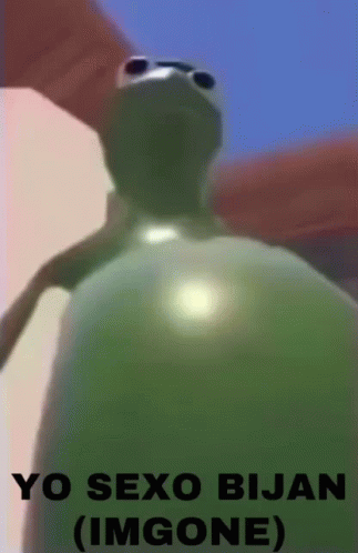 A Picture Of A Frog That Says Yo Sexo Bijan ( Imgone ) On It GIF