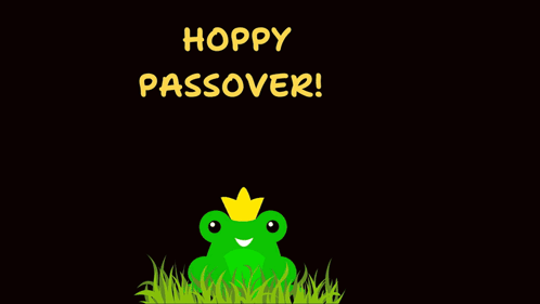 A Picture Of A Frog With The Words Hoppy Passover Written Above It GIF