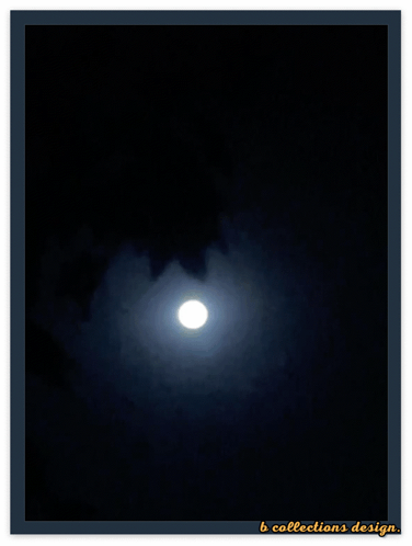A Picture Of A Full Moon With The Words B Collections Design GIF