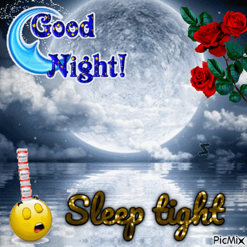 A Picture Of A Full Moon With The Words Good Night Sleep Tight GIF