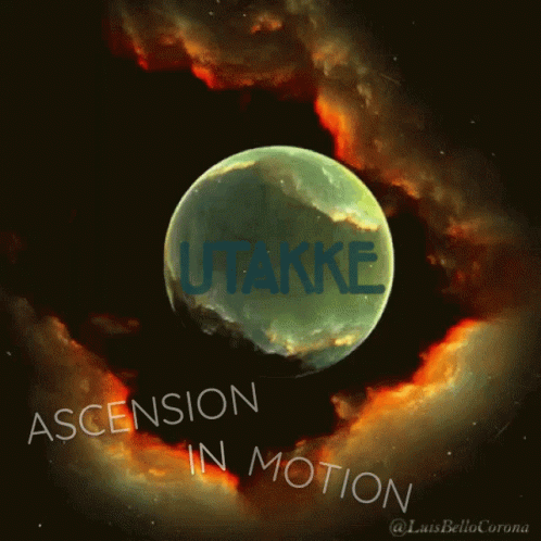 A Picture Of A Full Moon With The Words Utakke Ascension In Motion Below It GIF